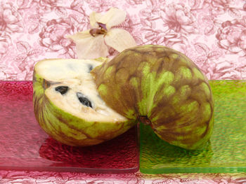 Close-up of fruits on table