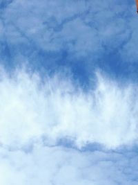 Low angle view of clouds in blue sky