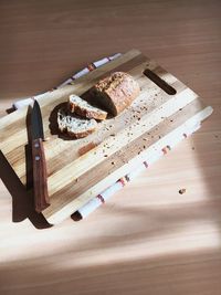 High angle view of food on table