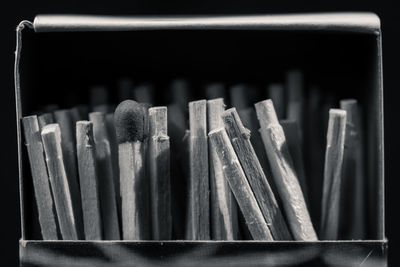 Close-up of objects in container