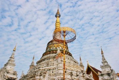 Low angle view of traditional building against sky