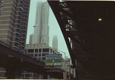 Low angle view of buildings in city