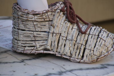Close-up of rope tied on tree trunk