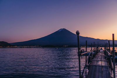 Beautiful mt fuji during sunset.