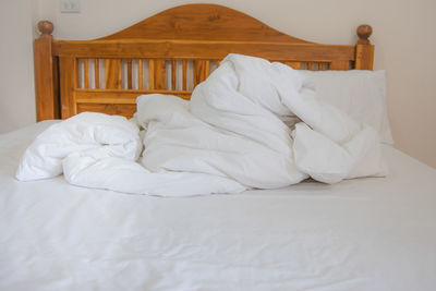 White bed in a house