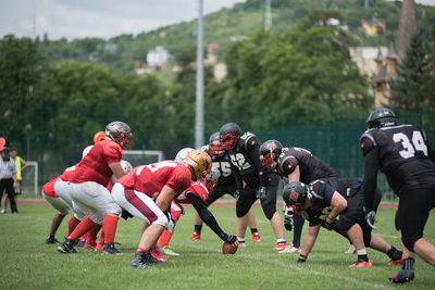 Group of people on field