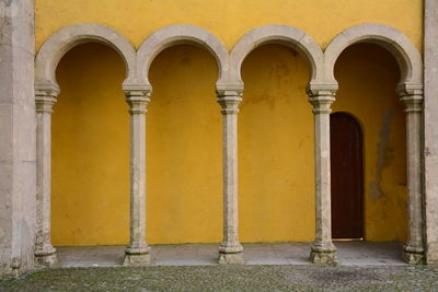 View of yellow building