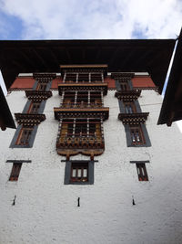 Low angle view of built structure against sky