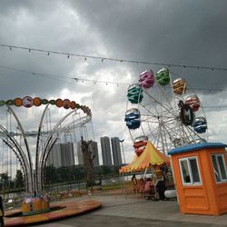 Low angle view of ferris wheel against sky