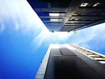 Low angle view of modern building against sky