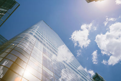 Low angle view of modern building against sky