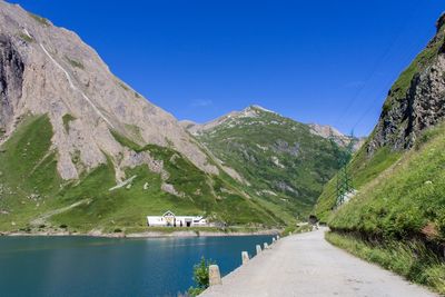 Scenic view of mountains against clear sky