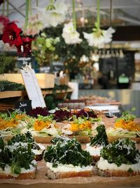 Close-up of flowers for sale in market