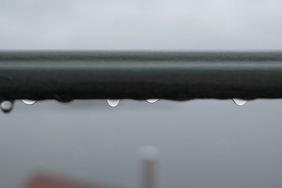 Close-up of water drops on glass