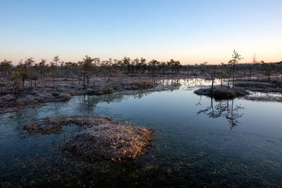 Scenic view of lake during winter