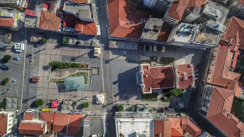 High angle view of buildings in city