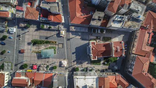 High angle view of buildings in city tripoli greece petrinou square