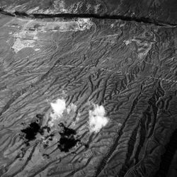 High angle view of snow covered landscape