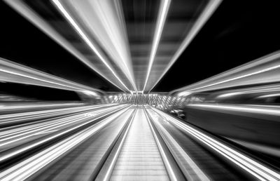 Long exposure motion capture on escalator at night