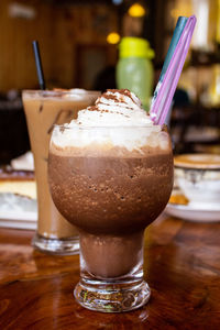 Close-up of coffee on table