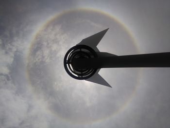 Low angle view of airplane against sky