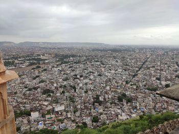 High angle view of townscape against sky