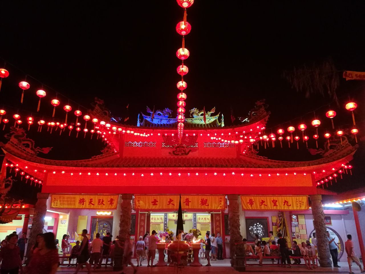 Nine royal birthday festival night temple - building temple temple architecture Night Lights Night Photography night view Nightphotography nightshot lantern huaweiphotography