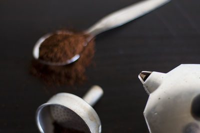 Close-up of coffee on table