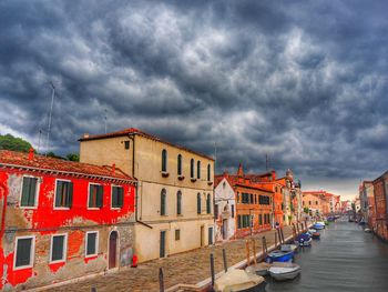 Panoramic view of buildings in city against sky