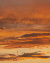 Low angle view of orange sky