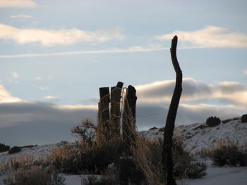 Scenic view of landscape against cloudy sky