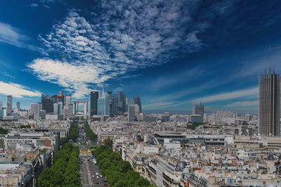 Panoramic view towards la défense, paris france