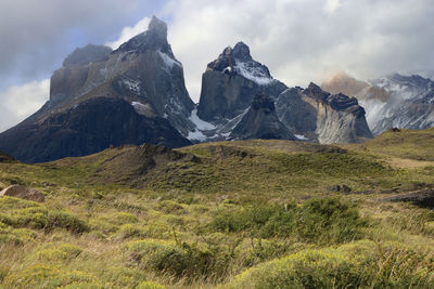 Scenic view of mountains against sky