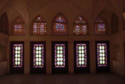 Interior of illuminated building