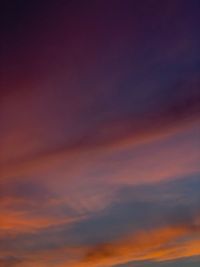 Low angle view of orange sky