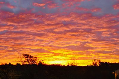 Scenic view of dramatic sky during sunset