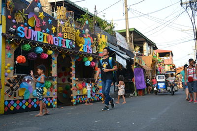 People walking on street