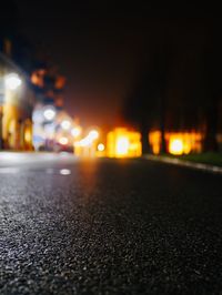 View of city street at night