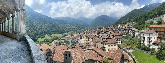 Panoramic shot of townscape against sky