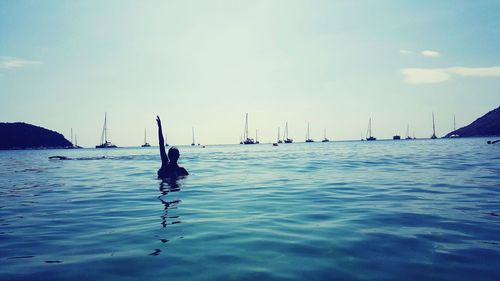 View of calm sea against sky