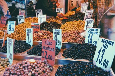 Fruits for sale at market stall