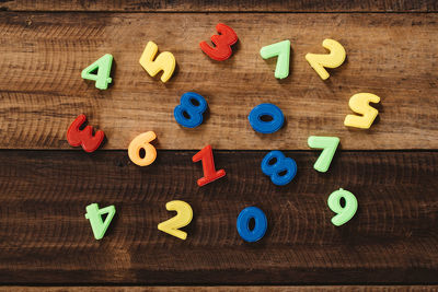 Close-up of toys on table