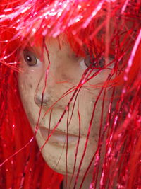 Close-up of red woman