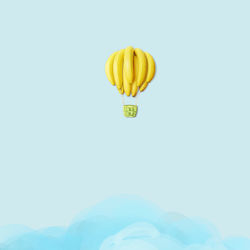 Hot air balloon flying against clear sky