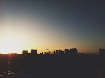 View of cityscape at sunset