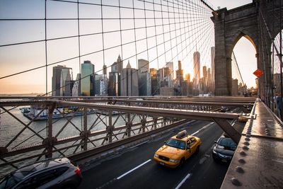 View of bridge with city in background