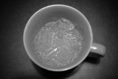 High angle view of drink on table