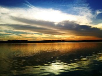 Scenic view of sea at sunset