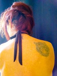 Rear view of woman