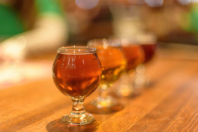 Close-up of wineglass on table